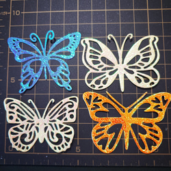 【CF62】ダイカット♡キラキラバタフライ4種4色16枚 蝶々 装飾 素材 5枚目の画像