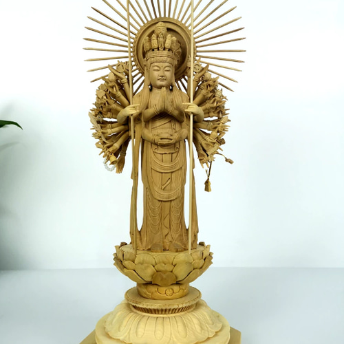 木彫 鍍金千手観音立像 極上 60cm 大型 仏像 残欠 仏教美術