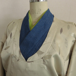 リーフ柄のジャカード織りがおしゃれな、ライトエクリュベージュのオートクチュールに使用する生地で作製した和装コート 13枚目の画像