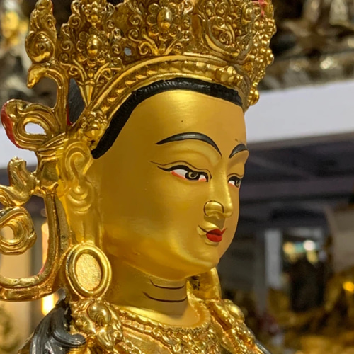 チベット仏教法具 長寿仏菩薩 仏壇仏像 真鍮製 時代美品 ご利益 30cm チベット仏教法具 長寿仏菩薩 仏壇仏像 真鍮製 時代美品 ご利益
