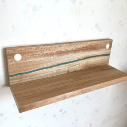 くすのきの棚☆ブルーライン☆壁掛け用☆ＫＲ００９☆木工雑貨 2枚目の画像