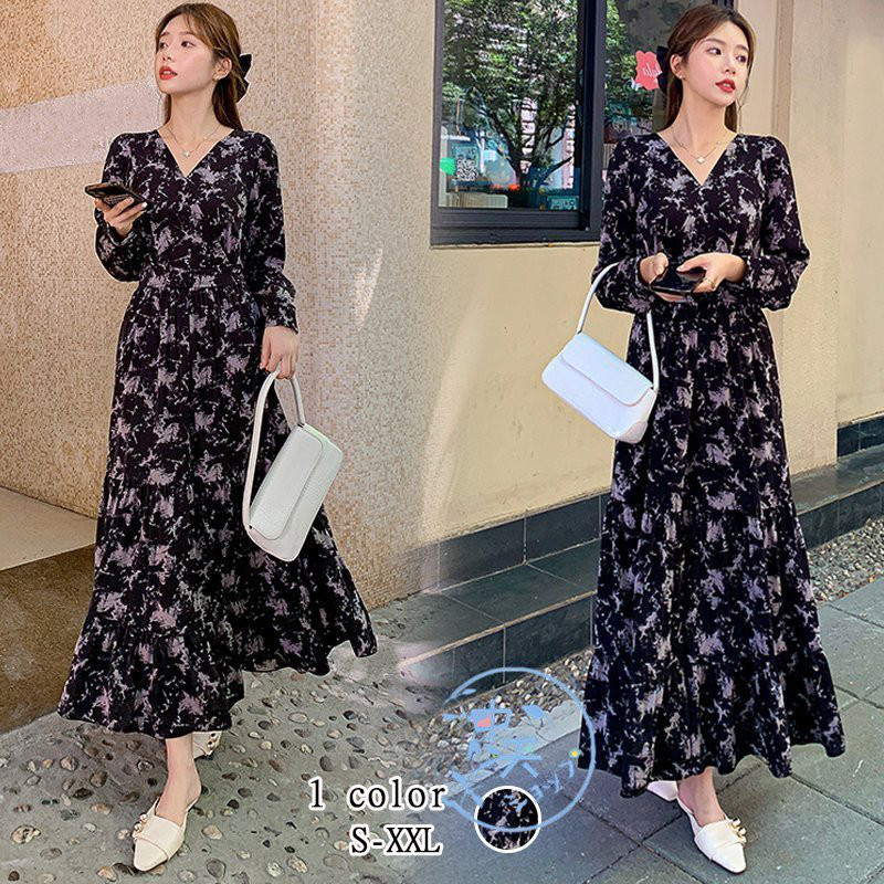 3 2023♡美品♡45R オックスフォードのシャツドレス ワンピース マキシ丈