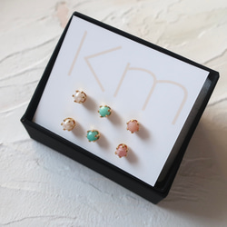 天然ブラウンダイヤとサージカルステンレスの一粒ピアス 天然石4mmラウンドカット1粒ピアス 各種 ゴールド サージカル