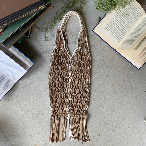 FRINGE MESH BAG マクラメ編みメッシュバッグ 1枚目の画像