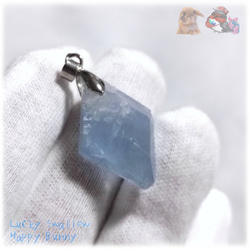 ◆ マダガスカル産 セレスタイト ファセットカット ルース ペンダント 天青石 celestite 5206 9枚目の画像