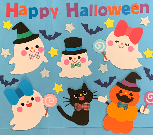 壁面飾り〔ハロウィン・おばけと黒猫〕 その他アート こはる