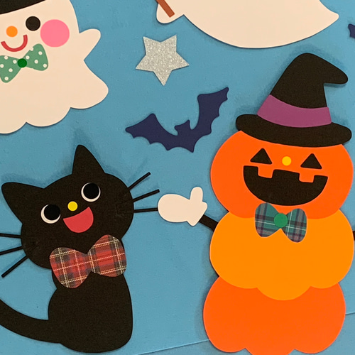 壁面飾り〔ハロウィン・おばけと黒猫〕 その他アート こはる