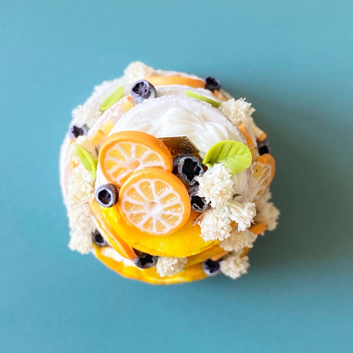 オレンジケーキのセット ✧ミニチュアスイーツ✧ オレンジマカロン