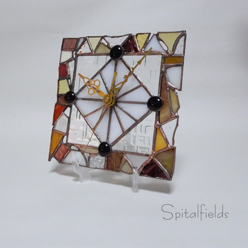 ✴︎:.。蓮の壁掛け鏡♪　ベージュトーン　ステンドグラス ✴︎:.｡蓮の壁掛け鏡♪ ステンドグラス ドレッサー・ミラー・鏡台 更紗