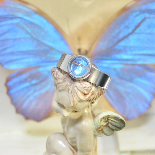 モルフォ蝶のプチリング／本物の蝶の羽根 指輪・リング ConNectarth