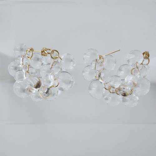 シャボン玉 ピアス ボール クリア ジュエリー ミスズ バブル