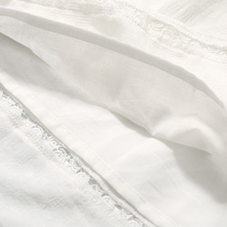 白色 雙層内裏 提花棉質愛心鏤空细肩带收腰洋裝 一字領連身裙 第11張的照片