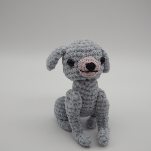 No.1333 ハンドメイドあみぐるみ お座り わんちゃん 犬 オブジェ No