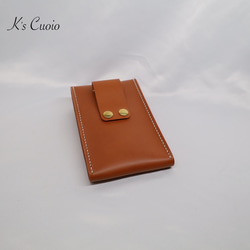 ヌメ革　ベルト通し型スマホケース縦型【送料無料】 8枚目の画像