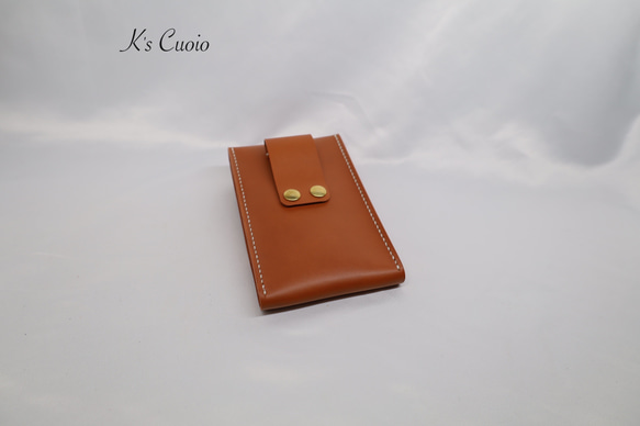 ヌメ革　ベルト通し型スマホケース縦型【送料無料】 8枚目の画像