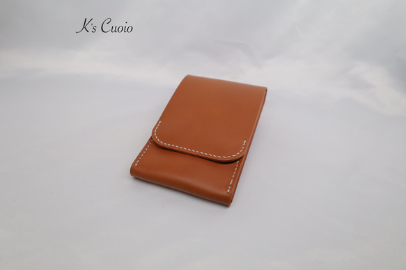 ヌメ革　ベルト通し型スマホケース縦型【送料無料】 1枚目の画像