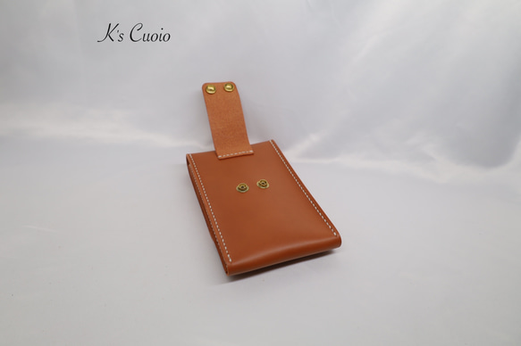 ヌメ革　ベルト通し型スマホケース縦型【送料無料】 7枚目の画像