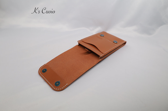 ヌメ革　ベルト通し型スマホケース縦型【送料無料】 11枚目の画像
