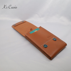 ヌメ革　ベルト通し型スマホケース縦型【送料無料】 5枚目の画像