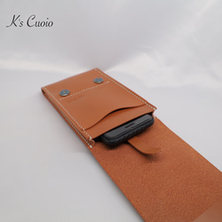 ヌメ革　ベルト通し型スマホケース縦型【送料無料】 10枚目の画像