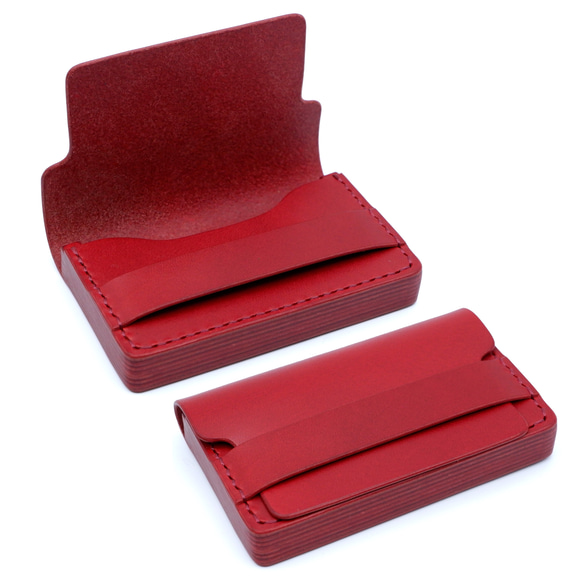 名刺入れ Ver.2 重ねコバ 6色 本革製 名入れ 刻印 新 発売