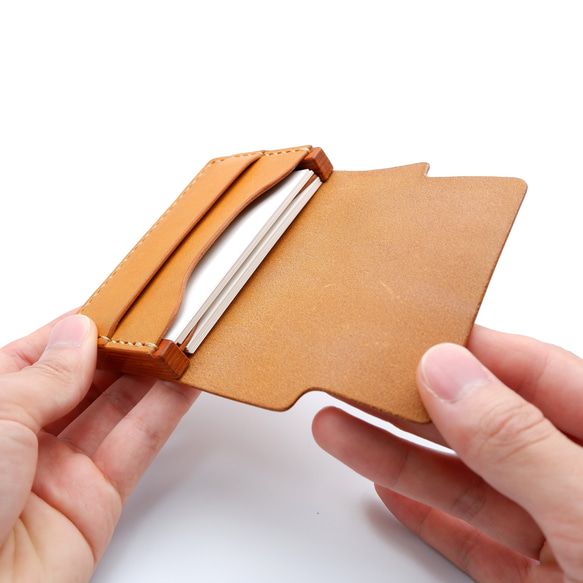 名刺入れ　Ver.2　重ねコバ　6色　本革製　名入れ　刻印 ブルーム Kagi　　　K