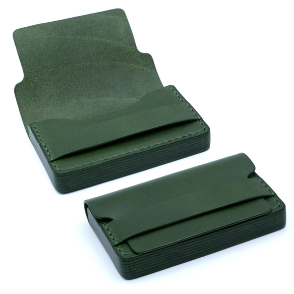 名刺入れ　Ver.2　重ねコバ　6色　本革製　名入れ　刻印 ブルーム Kagi　　　K