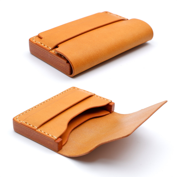 名刺入れ　Ver.2　重ねコバ　6色　本革製　名入れ　刻印 ブルーム Kagi　　　K