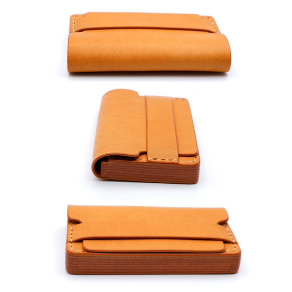 名刺入れ　Ver.2　重ねコバ　6色　本革製　名入れ　刻印 ブルーム Kagi　　　K