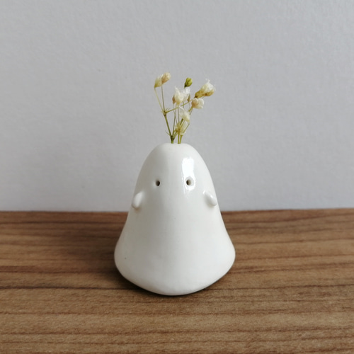 陶器のおばけ(中)〔71s〕｜置物 陶芸 陶器 一輪挿し 造花 その他置物