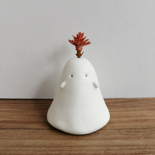 陶器のおばけ(大)〔77g〕｜置物 陶芸 陶器 一輪挿し 造花 その他置物