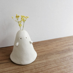 陶器のおばけ(大大)〔79o〕｜置物　陶芸　陶器　一輪挿し　造花 6枚目の画像