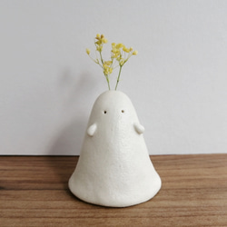 陶器のおばけ(大大)〔79o〕｜置物　陶芸　陶器　一輪挿し　造花 1枚目の画像