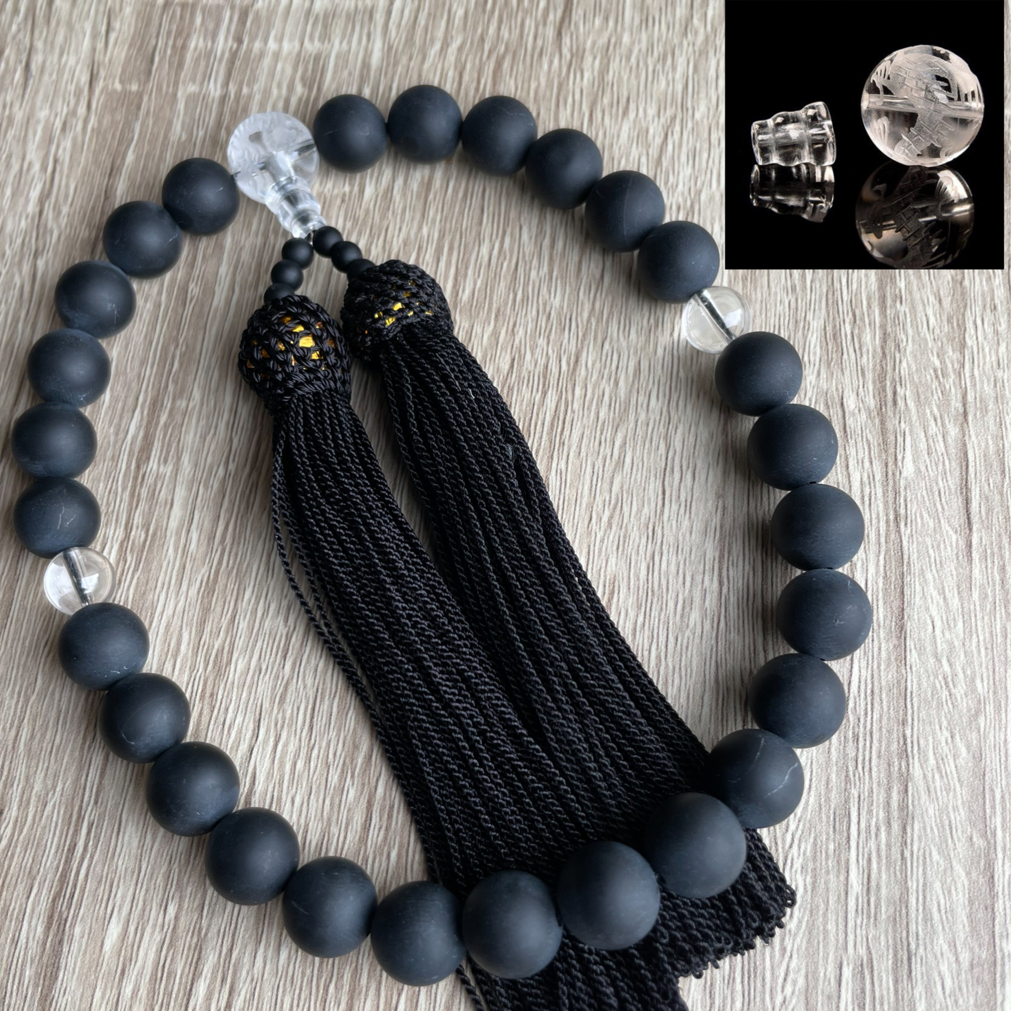 全宗派共通　男女兼用　略式片手念珠　マットオニキス