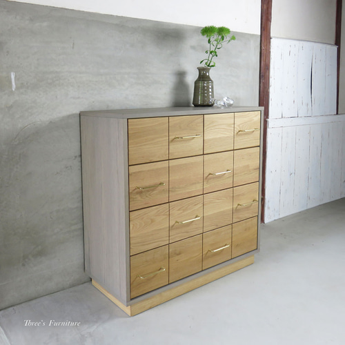 チェスト シンプル収納 リビングチェスト オーク無垢材 オイル塗装