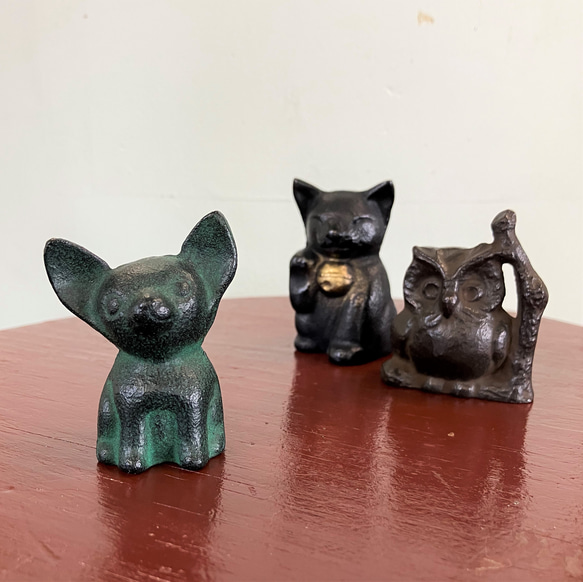 手のひらサイズ 動物文鎮 南部鉄器 招き猫 工房ひでまさ 通販