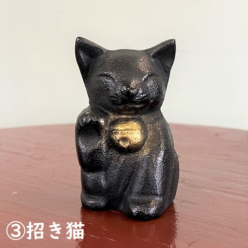最新 手のひらサイズ 動物文鎮 南部鉄器 招き猫 工房ひでまさ 通販 書道用具