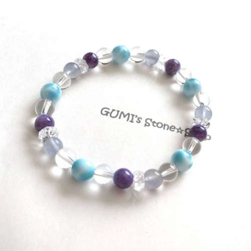 ☆1点もの☆ラリマー×チャロアイト×ブルーフローライトのブレスレット