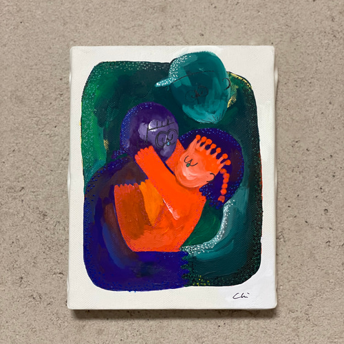 絵画　キャンバス 33.3×33.3 S4 正方形 キャンバス 2-5人（匹）家族絵 絵画 the