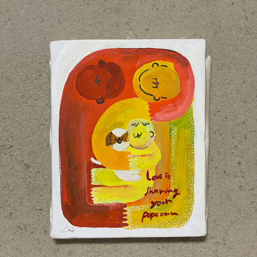 22.7×22.7 正方形 キャンバス 2-5人（匹）家族絵 絵画 the