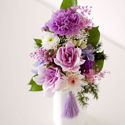 【仏花】再販5＊クチナシを使用した紫系仏花（トールタイプ）【供花】 2枚目の画像