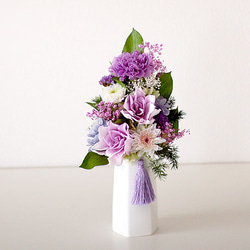 【仏花】再販5＊クチナシを使用した紫系仏花（トールタイプ）【供花】 1枚目の画像