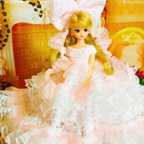 S*h様 リカちゃんハンドメイド服　ピンクのドレス リカちゃん ドレス ピンク 人形服 ドール服 2wey ♡アリス