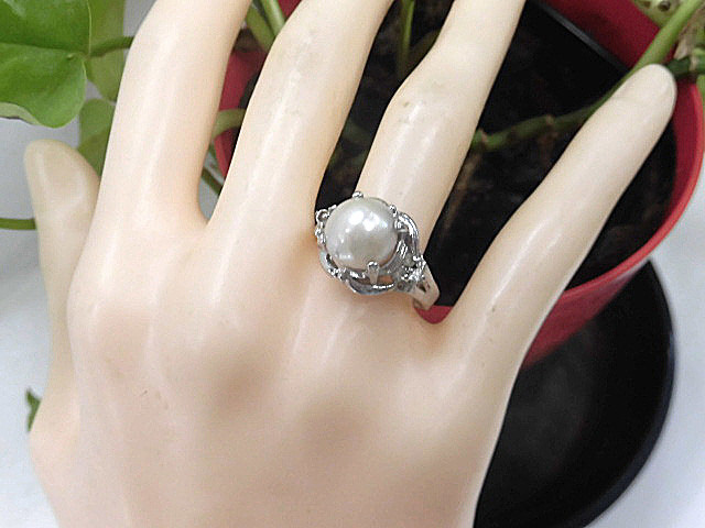 天然石 本真珠(パール)リング17号　　211221895