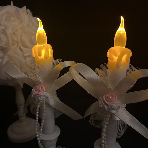 LED キャンドル　ライト　ロウソク  蝋燭　リボン　キャンドルライト　ウェディング　ウェルカムコーナー　結婚式　 3枚目の画像