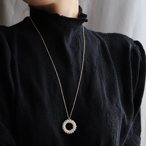 黒ワンピに合う・メニー淡水パール ロングネックレス ネックレス