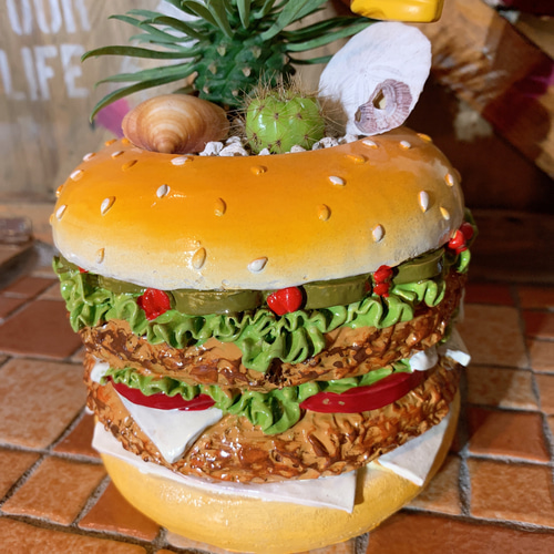 アメリカンダイナー/ ハンバーガー オーナメント/ BURGERS スツール アメリカンダイナー ハンバーガー ディスプレイ サインボード&マルチ