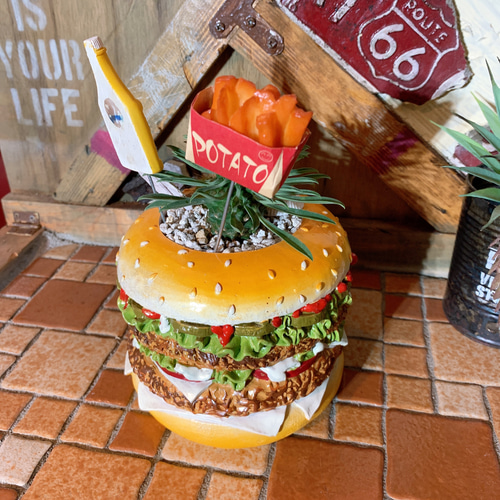 アメリカン ダイナー HAMBURGERS ディスプレイプランター
