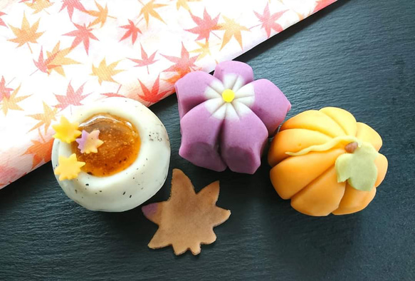 Creema限定』ネオ和菓子 秋の練り切りアート !和菓子※卵・乳製品