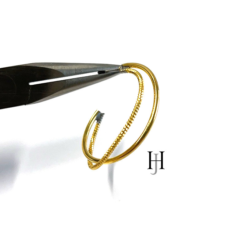 【50個】30mmツイスト線＆線フープピアス【je29】